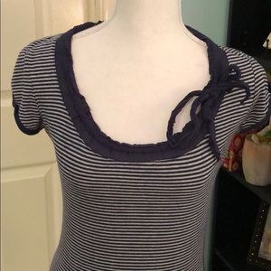 Twentyone EUC striped bow neck tee